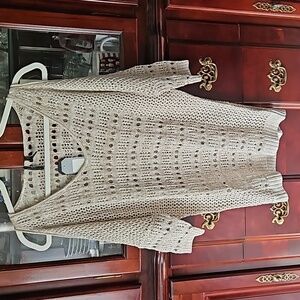 BRAND NEW GUESS CROCHET COLD SHOULDER SWEATER